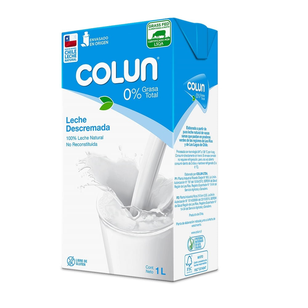 leche descremada colun 1l