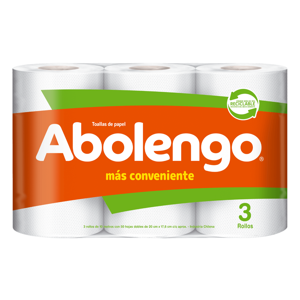 toalla de papel abolengo 3 rollos