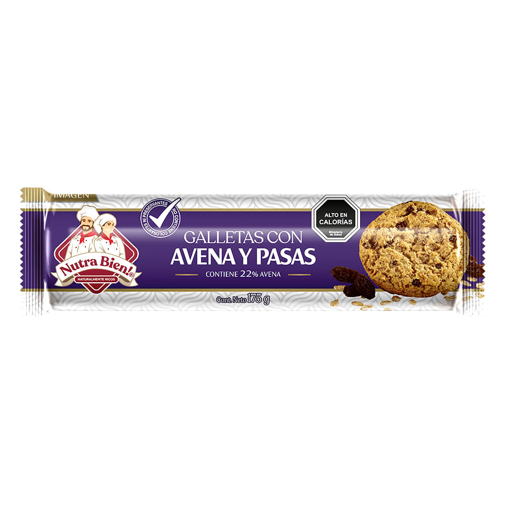 galleta con avena y pasas 175g