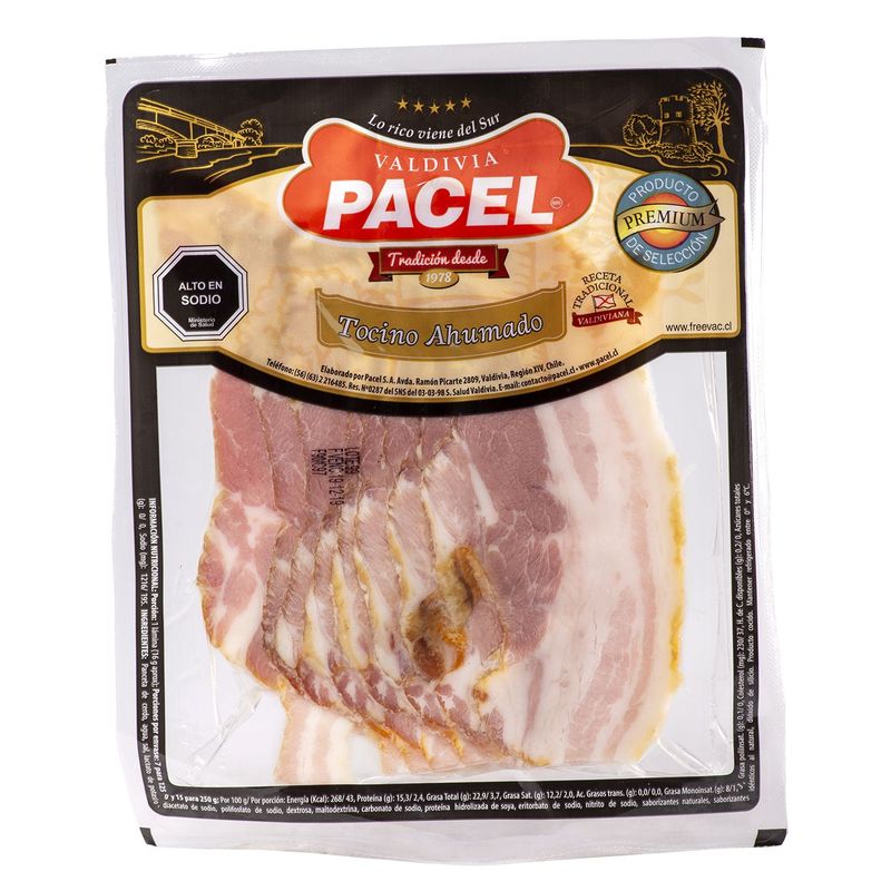 tocino ahumado pacel valdivia 125gr