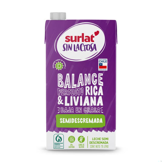 leche surlat sin lactosa semidescremada 1 lt
