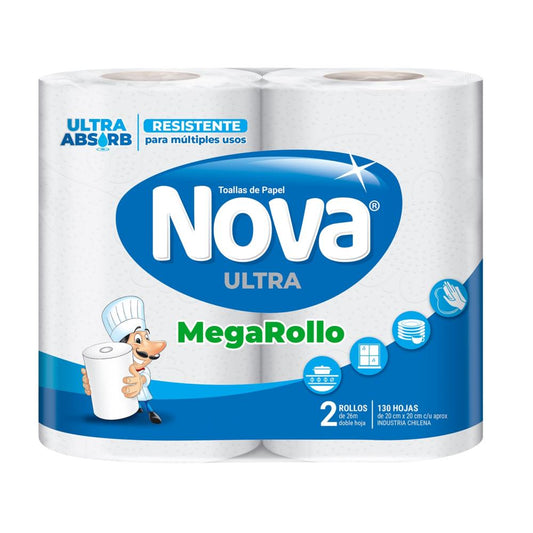 toalla de papel nova mega rollo