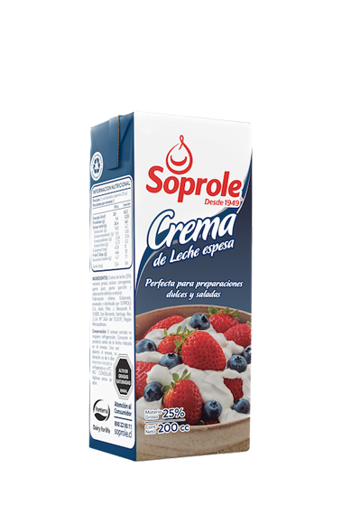 crema espesa de leche soprole 200g