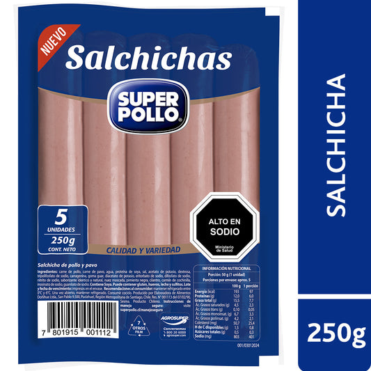 salchichas super pollo