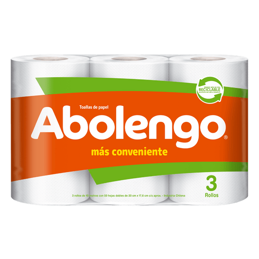 toalla de papel abolengo 3 rollos