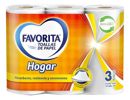 toalla de papel favorita 3 rollos
