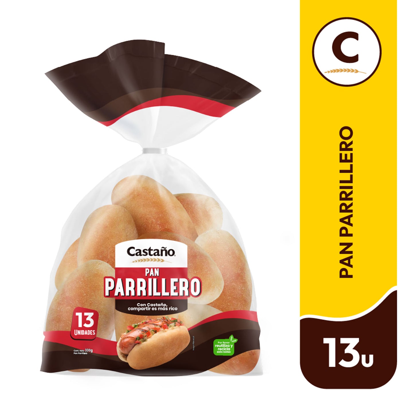 pan parrillero castaño